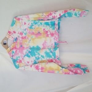 Colorful Tie-Dye Cropped Women's Hoodie
